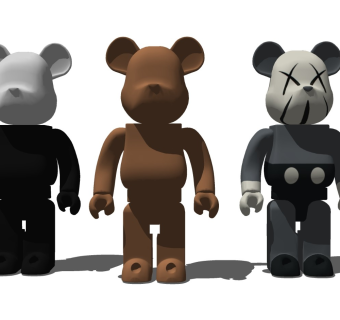 积木熊 玩偶 摆件 bearbrick kaw模型